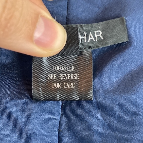 Laila Azhar 100% Silk Dress Sleeveless Blue Black Mini Womens Size 8 - Picture 4 of 5